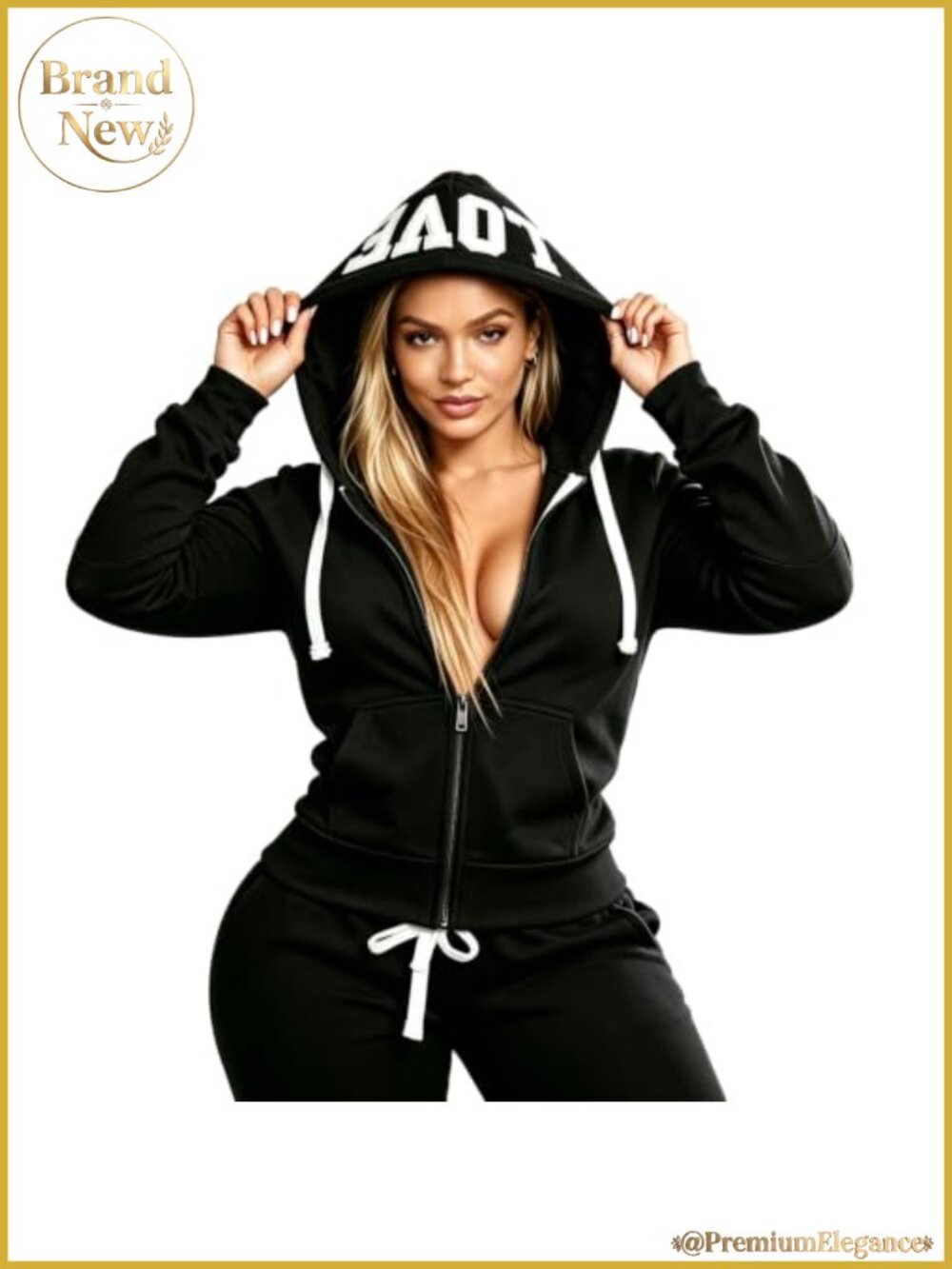 Women 2 Piece Sweatsuit Jogger Tracksuit Zip Up Hoodie Sweatpants Set